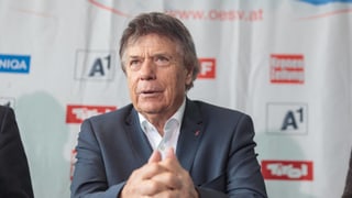 ÖSV-Präsident Peter Schröcksnadel an einer Medienkonferenz.