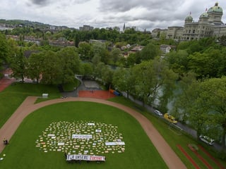 Zu sehen eine Klimaaktion in Bern.