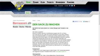 Homepage des Eishockeyclubs Olten mit dem Abschnitt, in dem ein Regierungsratskandidat für die Solothurner Wahlen im März werben kann.