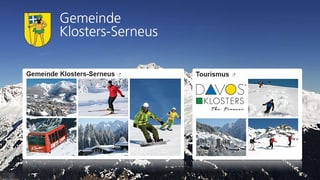 Screenshot der Website der Gemeinde Klosters-Serneus