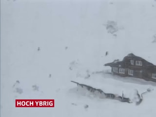 Schneesturm im Skigebiet