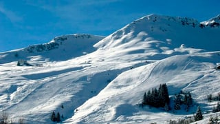 Das Skigebiet an einem schönen Wintertag.