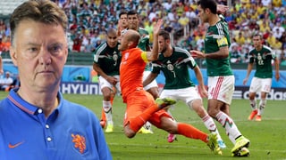 Louis van Gaal und die Schwalbe von Arjen Robben gegen Mexiko.