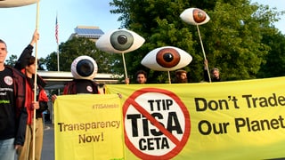 Gegen das Freihandelsabkommen TiSA wird in Genf immer wieder demonstriert. 