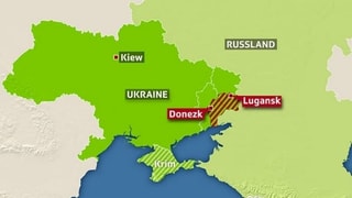 Karte des Konfliktgebietes in der Ukraine