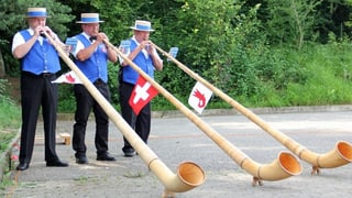 Alphornbläser am Fest zu 180 Jahre Baselland.