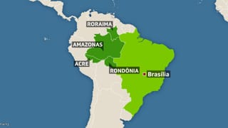 Karte von Südamerika.