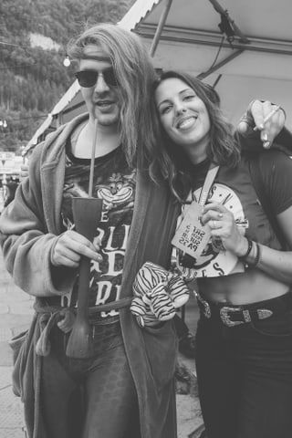 Chris mit Festivalbesucher