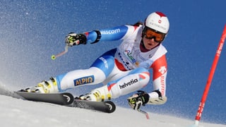 Skirennfahrerin im Einsatz