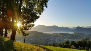 Aussicht mit Sonne