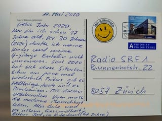 Eine Postkarte von Esther Jud.