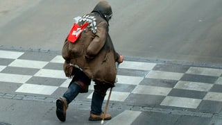 Ein Obdachloser auf der Strasse Ein Obdachloser auf der Strasse