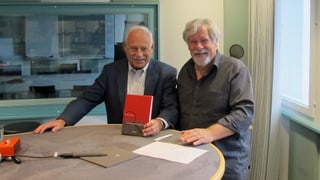 Ueli Fischer (l.) und Peter Scholer treffen sich im Studio in Aarau zum Gespräch über das nie gebaute AKW Kaiseraugst.