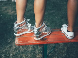Manchmal klappt's mit der Sicht erst mit Plateau-Schuhen.