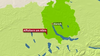 Karte vom Kanton Zürich mit Verortung von affoltern am Albis.