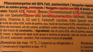 Inhaltsangaben Denner-Margarine