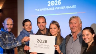 William Besse, Celine Von Till, Didier Defago, Charlotte Chable, Roland Collombin und Virginie Faivre (v.l.n.r.) William Besse, Celine Von Till, Didier Defago, Charlotte Chable, Roland Collombin und Virginie Faivre (v.l.n.r.)