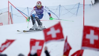 Luca Aerni beim Slalom von Wengen.