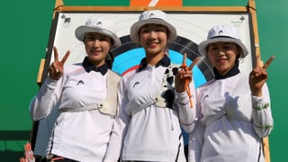 Ki Bo-bae, Choi Mi-sun und Chang Hye-jin aus Südkorea.