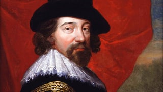 Francis Bacon mit Hut auf einem Porträt. 