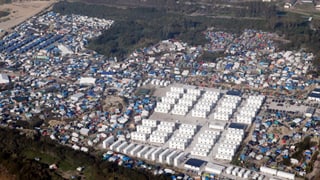 Flüchtlingscamp aus der Luft betrachtet