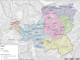 Eine Karte des Kantons Schwyz mit verschiedenen markierten Standorten. 