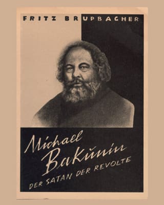 Das Cover des Buches zeigt ein Portrait Bakunins, darunter steht der Titel des Werks.