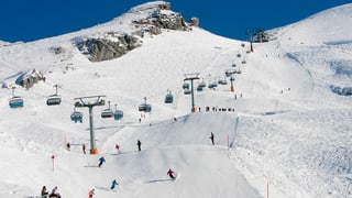 Skifahrerinnen und Skifahrer auf dem Titlis.