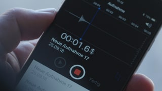 Tonaufnahme auf Smartphone-Bildschirm. Tonaufnahme auf Smartphone-Bildschirm.