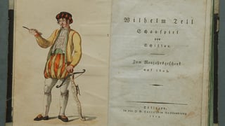 Historisches Buch mit Wilhelm Tell von Schiller