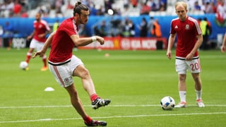 Gareth Bale beim Einschiessen.