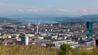 Aussicht über die Stadt Zürich und den See.