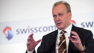 CEO der Swisscom an einer Medienkonferenz. CEO der Swisscom an einer Medienkonferenz.