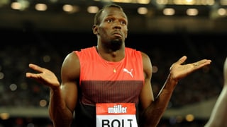Usain Bolt mit einem fragenden Blick.