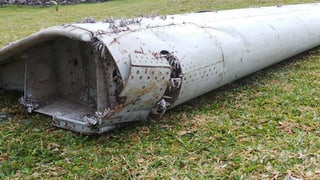 Das Wrackteil der MH370 liegt auf einer Wiese