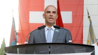 Bundesrat Alain Berset spricht an einer 1. August-Feier.
