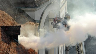 Feuerwehr übt einen Brandausbruch im St. Galler Dom.