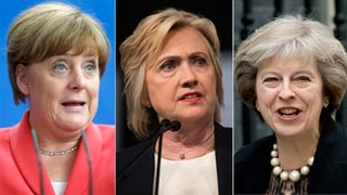 Angela Merkel, Hillary Clinton, Theresa May.