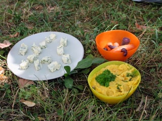Kräuterbutter und Rüeblihummus
