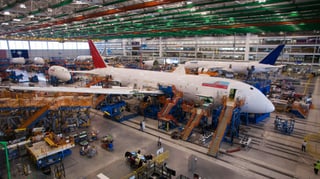 Eine 787 «Dreamliner» in der Werkhalle