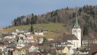 Dorf Teufen: zu sehen Kirche und Häuser