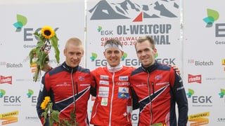 Matthias Kyburz gewann vor den Norwegern Olav Lundanes und Magne Daehli.
