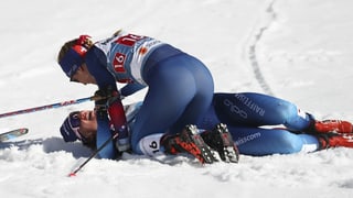 Laurien van der Graaff und Nadine Fähndrich beim Jubel Laurien van der Graaff und Nadine Fähndrich beim Jubel
