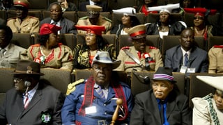 Delegation aus Namibia, dass 2011 sich mit den Deutschen Gräueltaten auseina