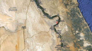 Kartenausschnitt von Luxor und Ägypten