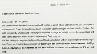 Ausschnitt aus dem Brief an die Nationalbank. Ausschnitt aus dem Brief an die Nationalbank.
