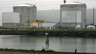 Die beiden Reaktoren von Fessenheim, im Vordergrund der Rhein