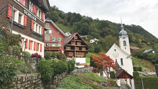 Blick ins Urner Dorf Bauen.