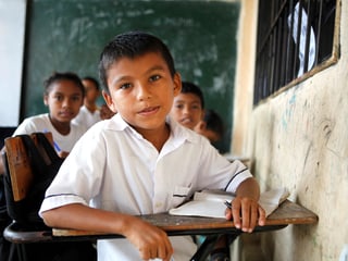 Der 11jährige Dibier musste aufgrund des internen Konflikts in Kolumbien mit seiner Familie flüchten.
