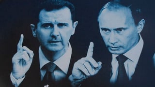 Assad und Putin auf einem Graffiti.